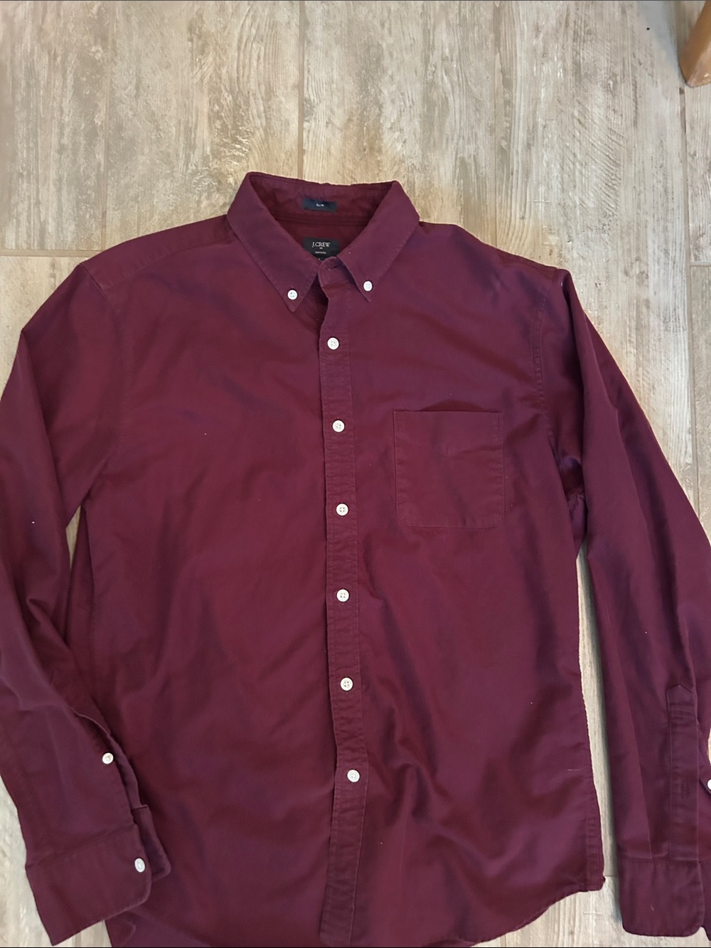 J. Crew Men's Deep Burgundy Button-Down Shirt